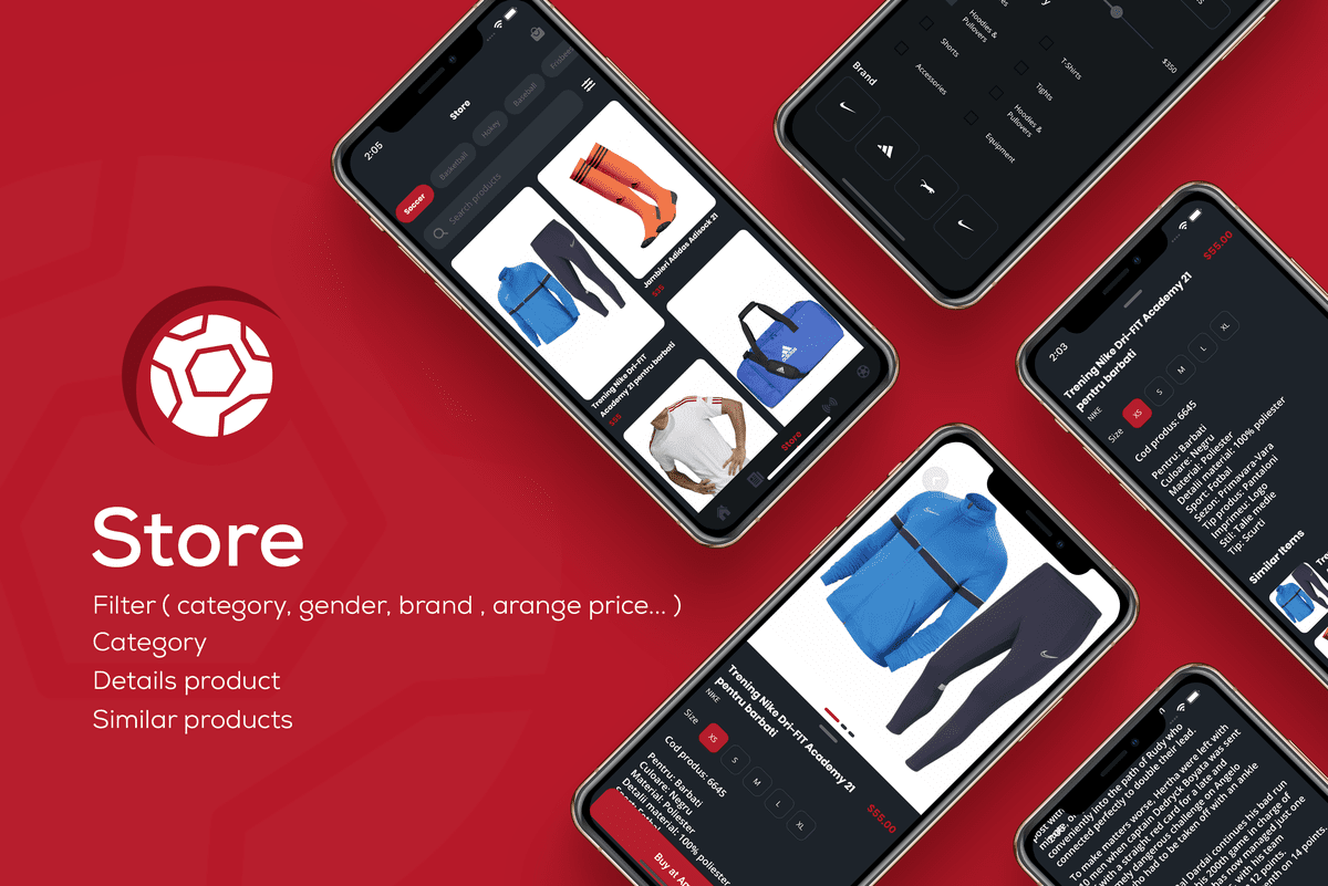 Myua Football UI kit: LiveScore, News, Store, Broadcasts... Flutter