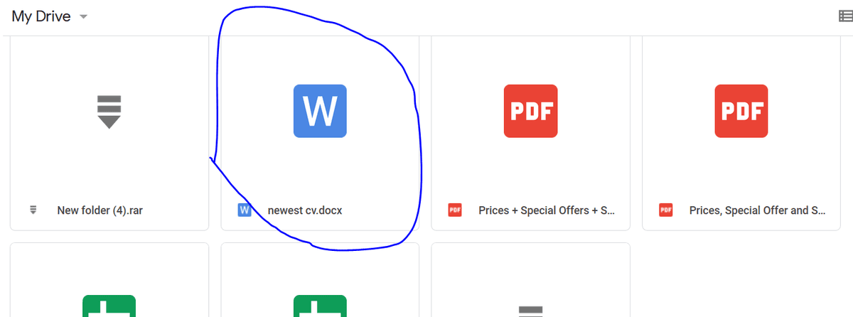 right click on your uploaded CV in your google drive page