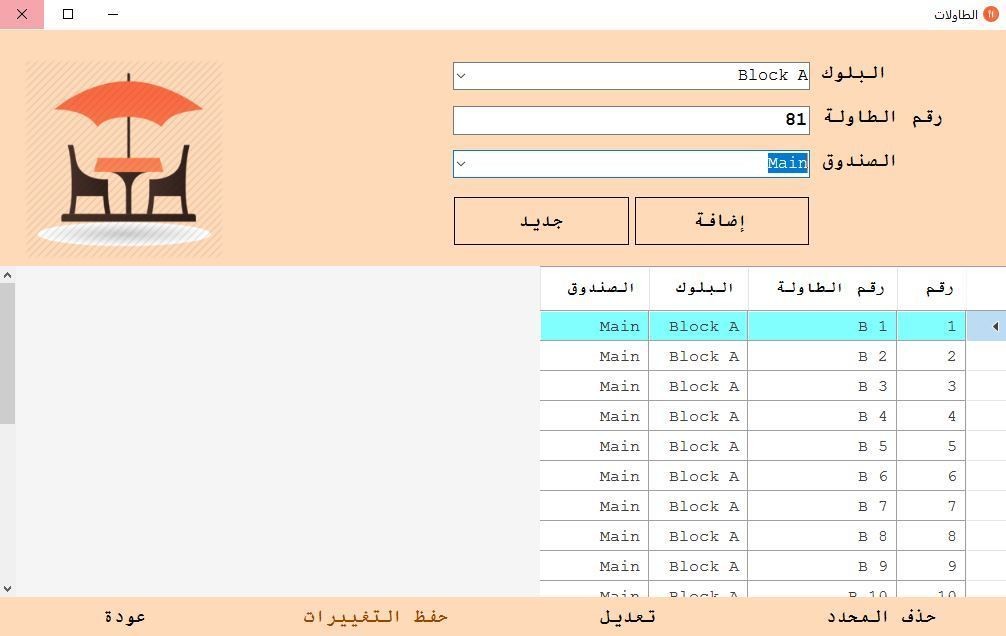 تقسيم الطاولات