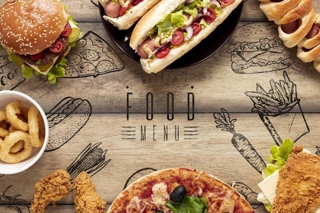 arrangement-fast-food-wooden-background_23-2148321316