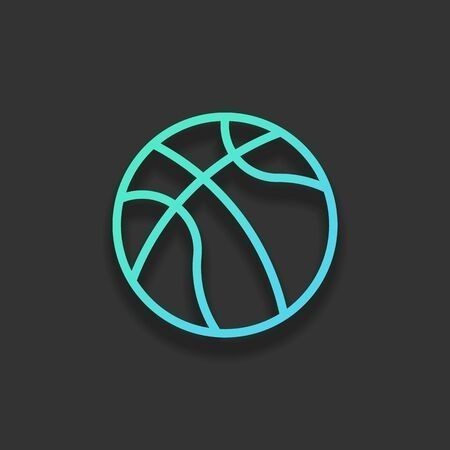 146173320-backetball-linear-sport-logo-simple-ball-colorful-logo-concept-with-soft-shadow-on-dark-bac