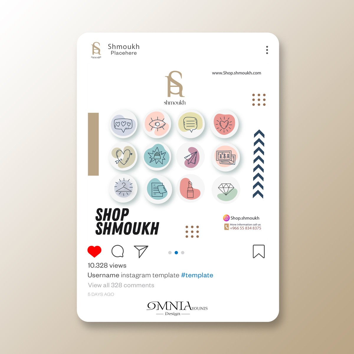 LOGO Design & Instagram & Highlights لـ شموخ | shmoukh