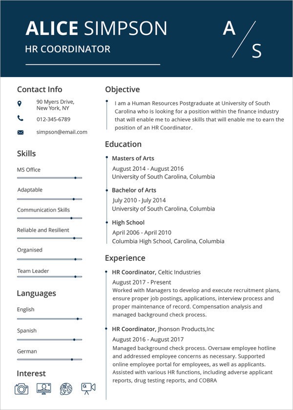 Printable-HR-Resume-Template