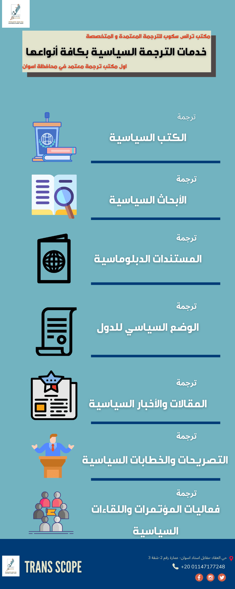 انفوغرافيك_خدمة_الترجمة_السياسية_من_مكتب_ترانس_سكوب_للترجمة_المعتمدة_والمتخصصة_أول_مكتب_ترجمة_معتمد_ف