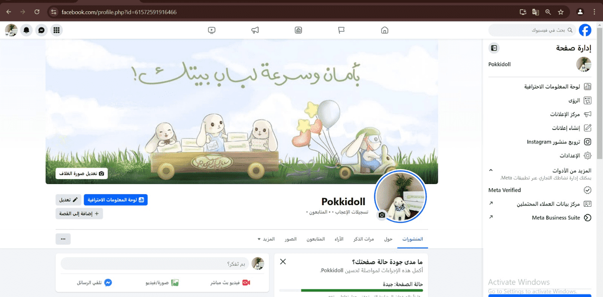 انشاء وادارة صفحة بزنس ل pokkidoll + الربط مع انسجرام