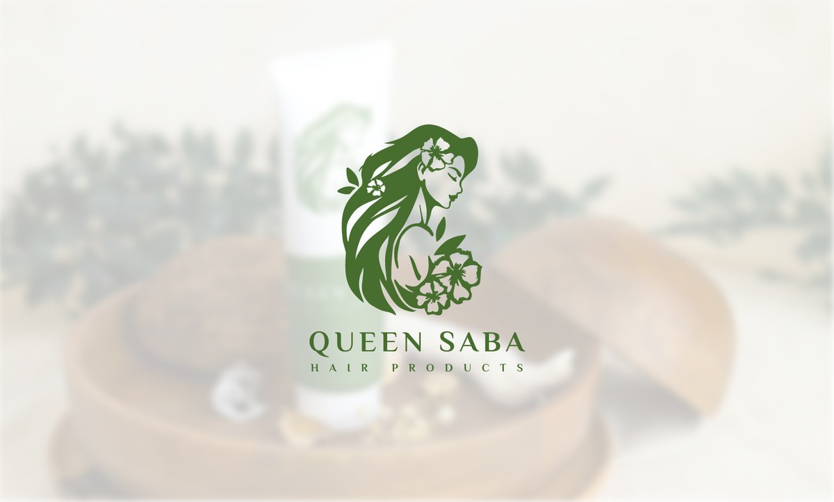 شعار لشركة مستحضرات تجميل طبيعية للشعر Queen Saba