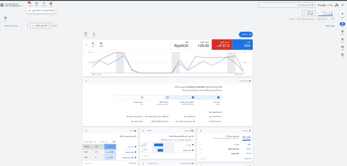 الحملات على GOOGLE ADS