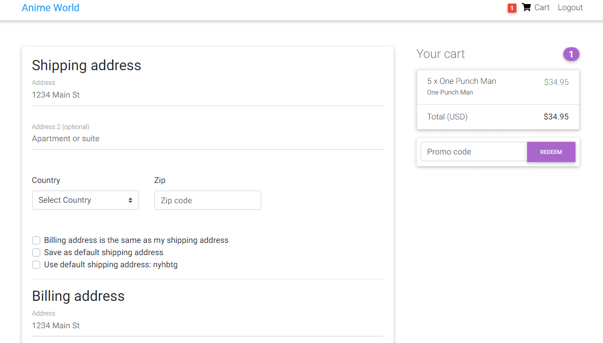 عنوان الشحن