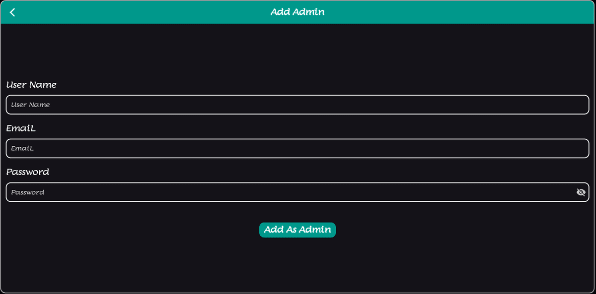 New Admin Register View
