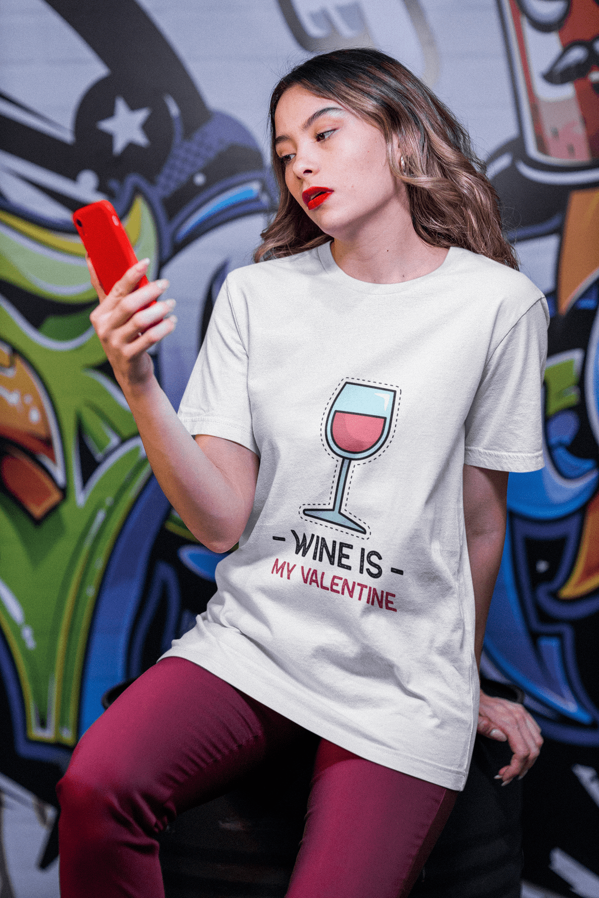                     wine is my valentine Mockup