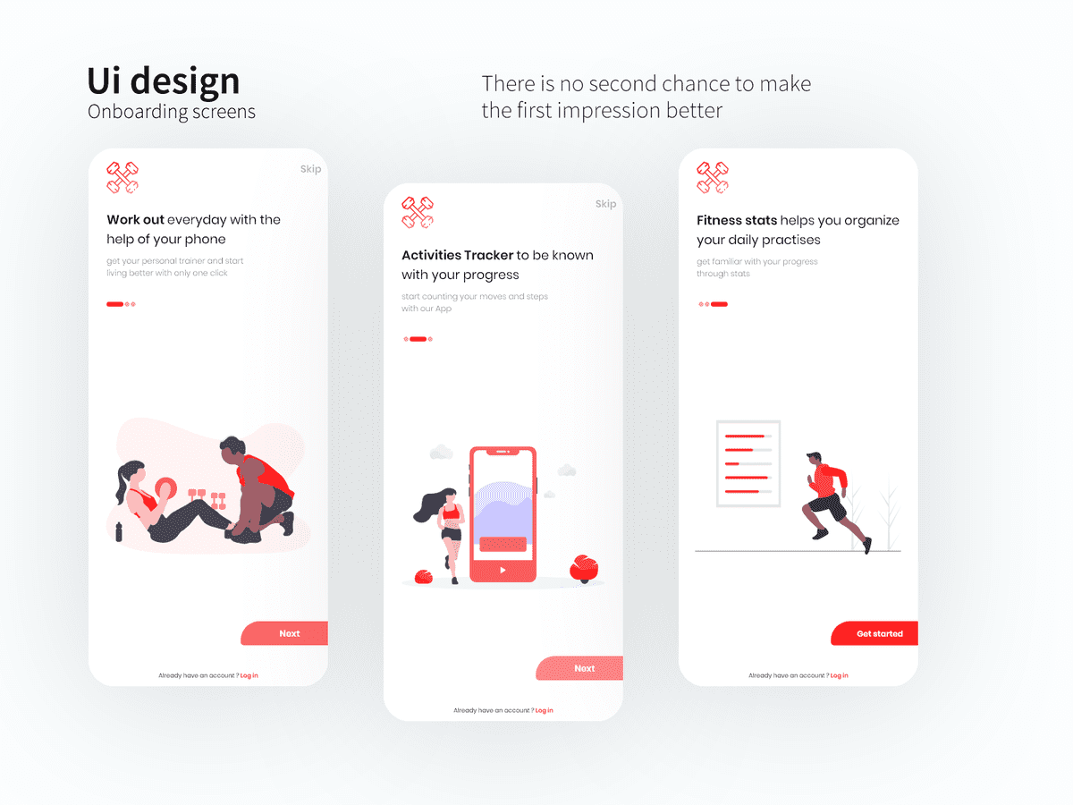 Onboarding screens