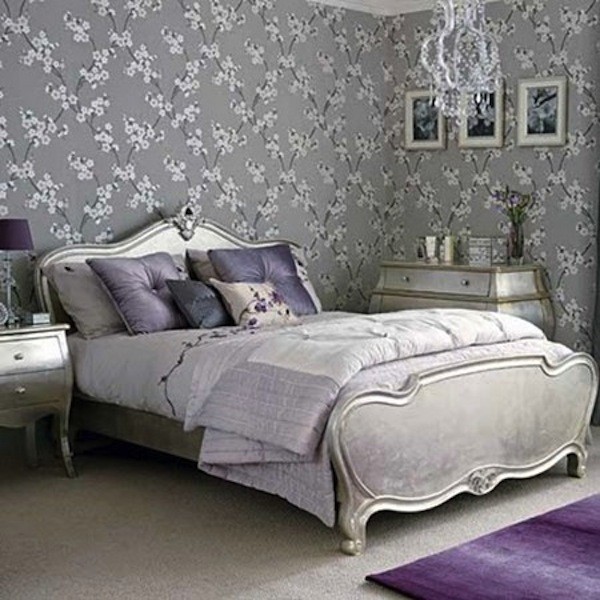 purple-lavender-bed-room-silver-leaf-bed-gray-linens-home-decor-ideas1
