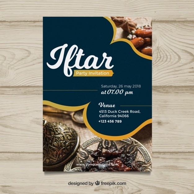 iftar-invitation-with-food-tea-flat-style_23-2147801124