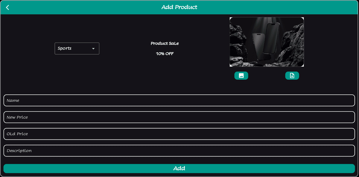 New Product Adding View