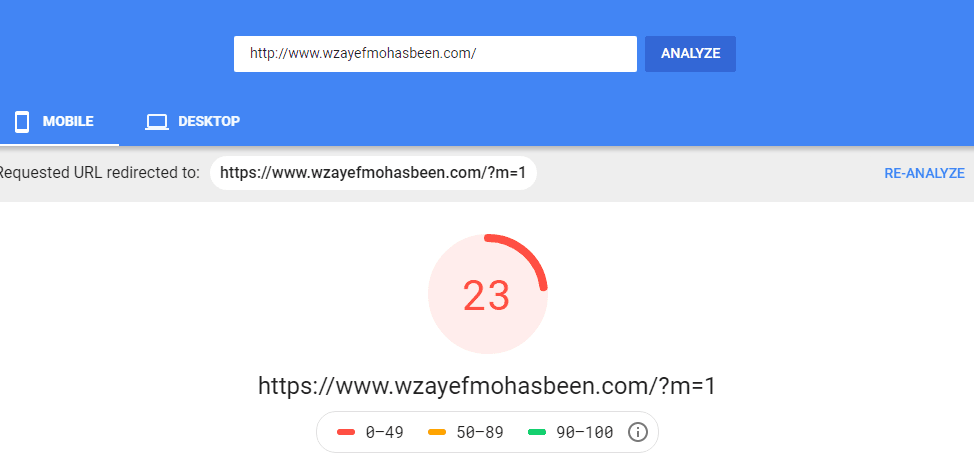 صور فحص سرعه المدونة علي سرعه جوجل