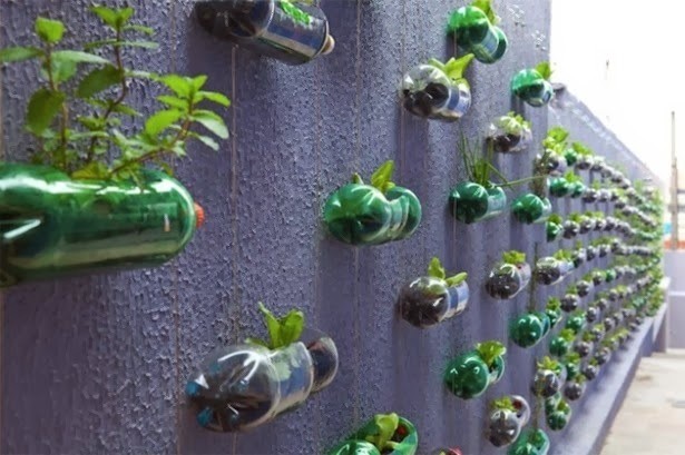 Creative-Modern-garden-designs-with-recycled-bottles-615x409