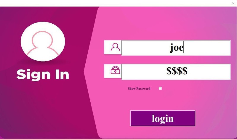 Login interface