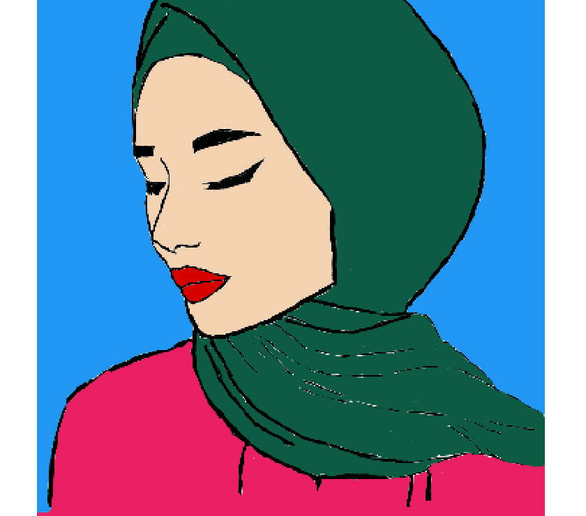 رسم فتاة محجبة فيكتور ارت صور