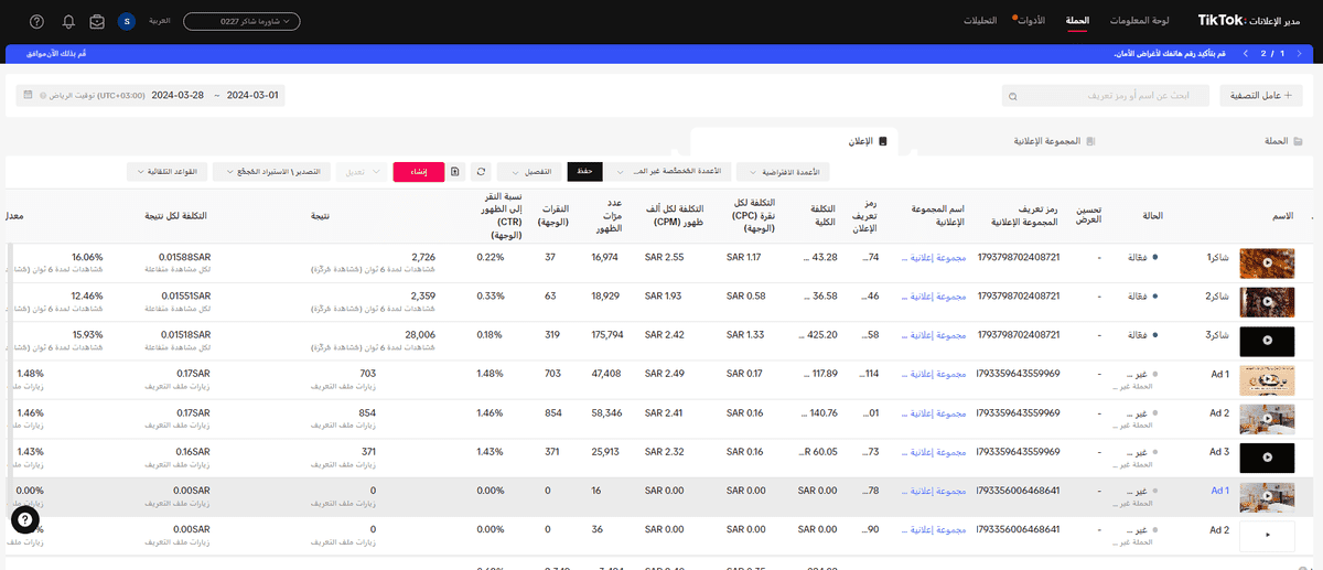 نتائج الحملات الى الان
