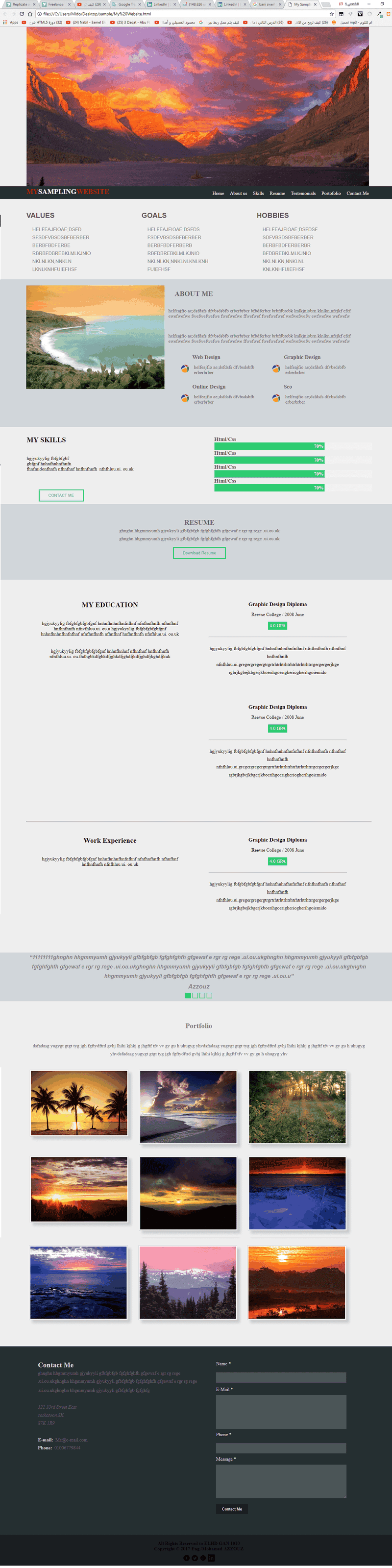 My responsive website Sample - صور
