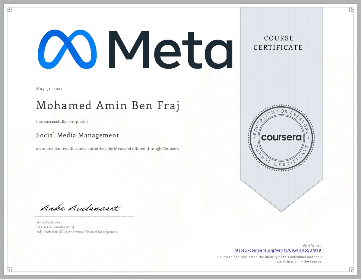 Social Media Management Certification