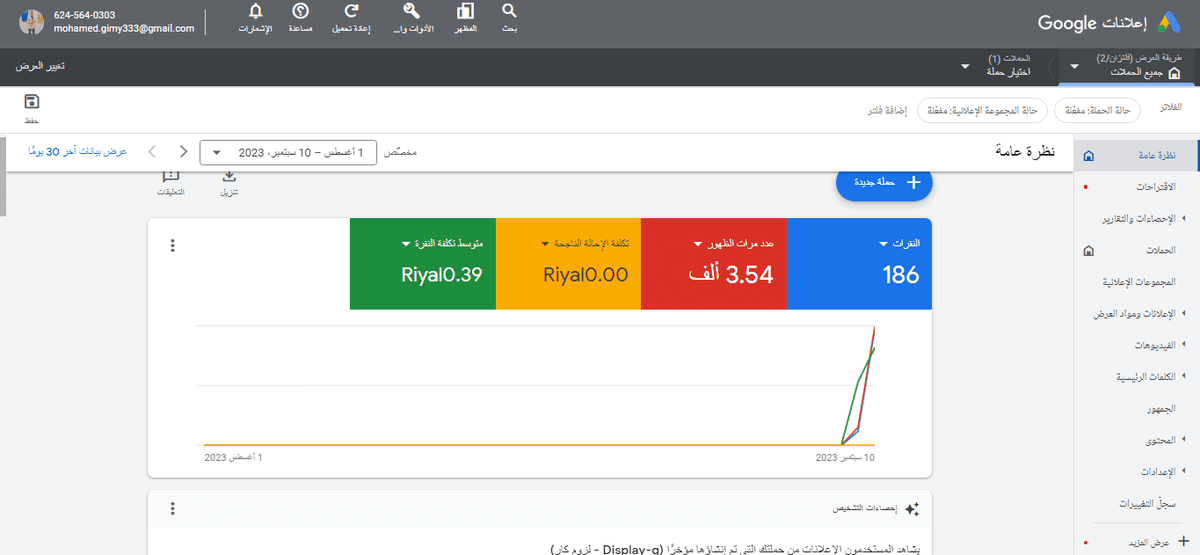 حملة على الشبكة الاعلانية Google ads 