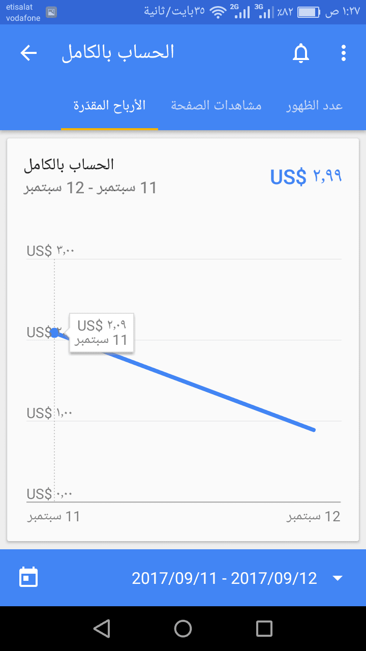 هذه الصورةللحساب الاحتياطي وتم جمع ال2$ في اقل من ساعة مع العلم هذا اول يوم للحساب