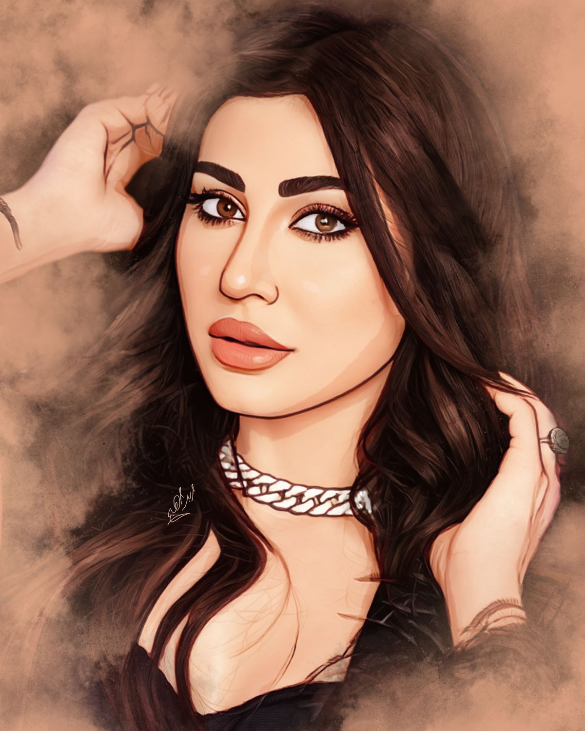 الفنانة السورية هبه نور رسم ديجيتال واقعي