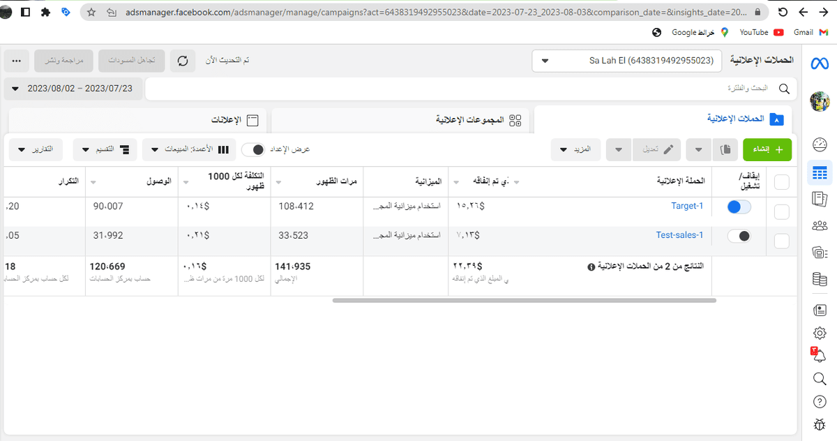 حملة مخصصة لتحويلات الموقع 