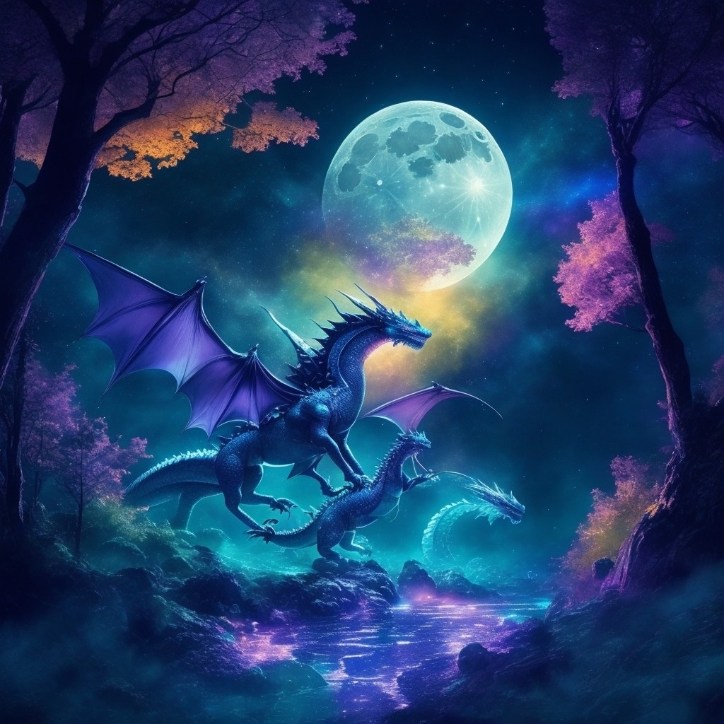 DreamShaper_v5_A_dragon_riding_a_bicycle_in_space_soft_lightin_0