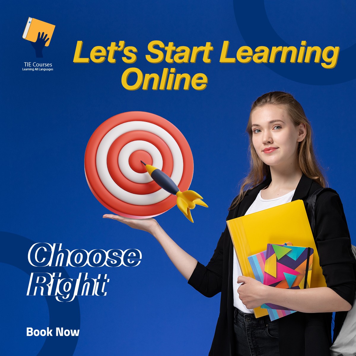 اعلان سوشيال ميديا لاكاديمية TIE للغات - Social Media design - TIE ...