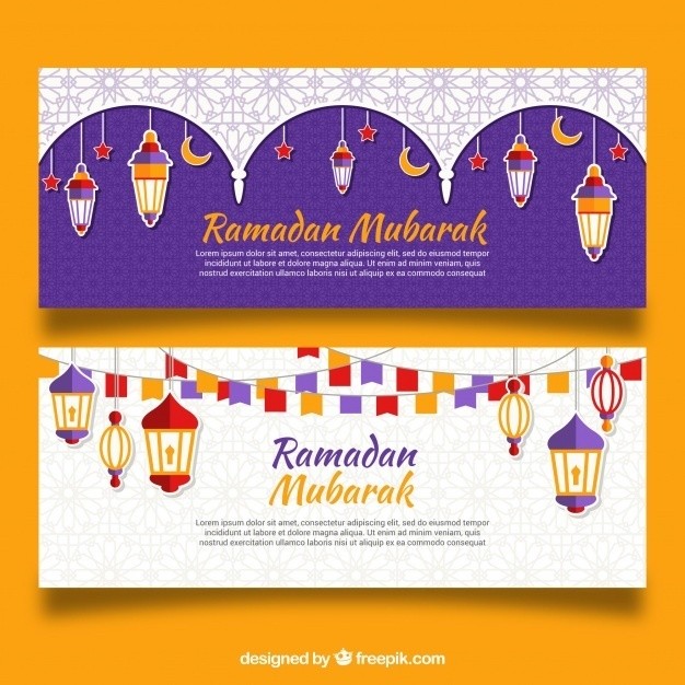 set-ramadan-banners-with-colorful-lamps_23-2147807618