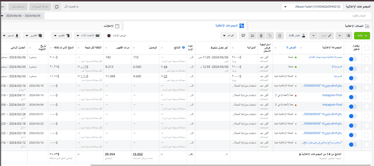 نتائج الحملات الى الان