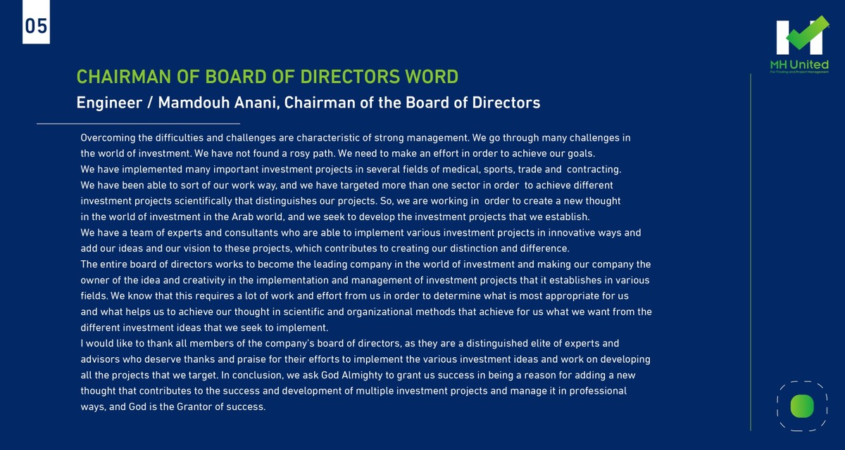 Chairman of board of directors word