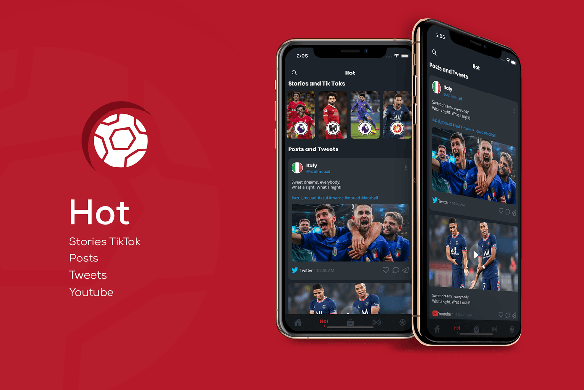 Myua Football UI kit: LiveScore, News, Store, Broadcasts... Flutter