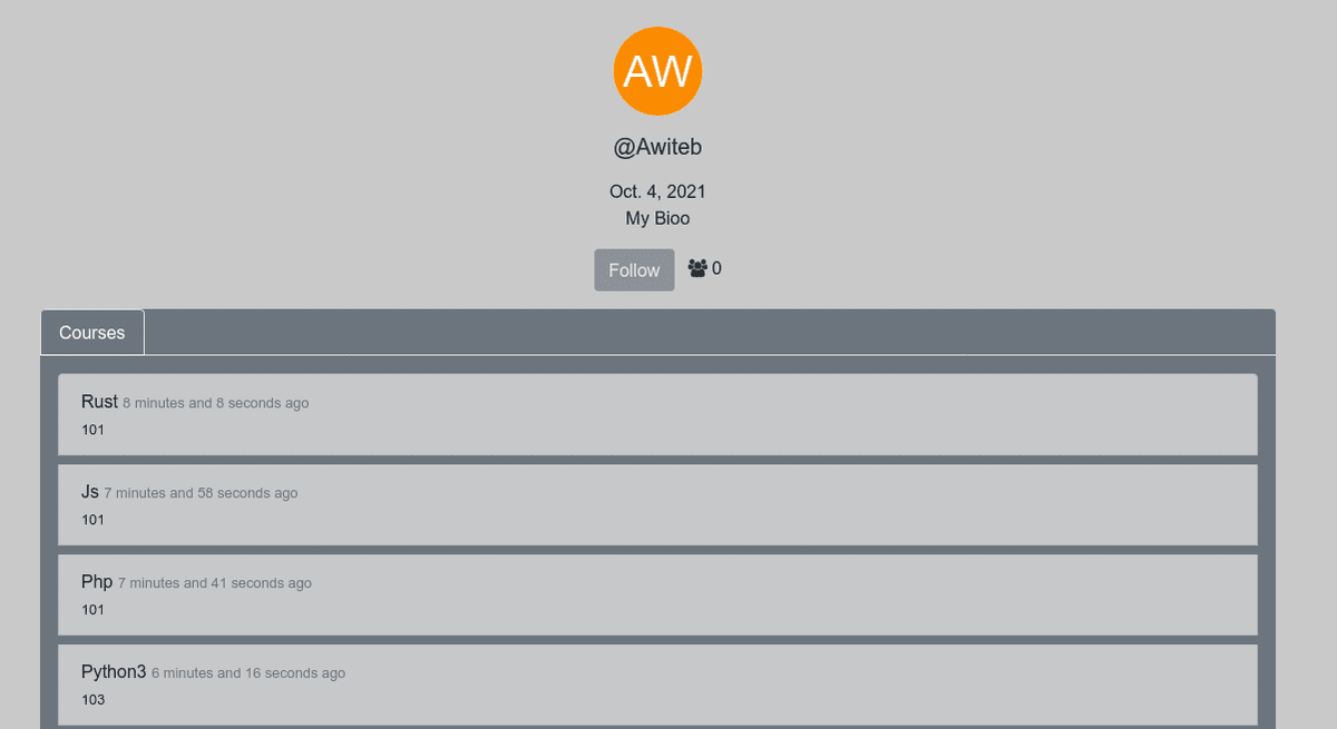 user profile