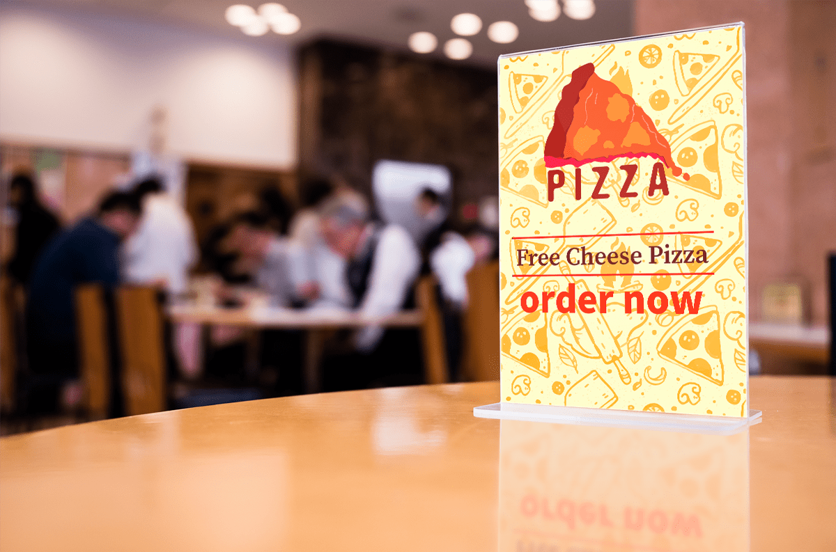 تصميم توضيحي لشكل الشعار على المنيو