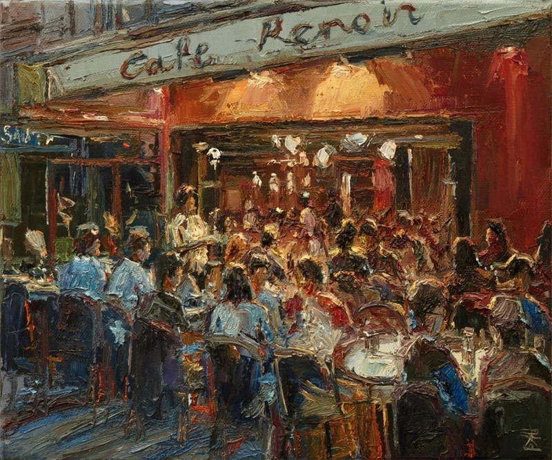 Cafe-at-Night-by-Dusan-Malobabic