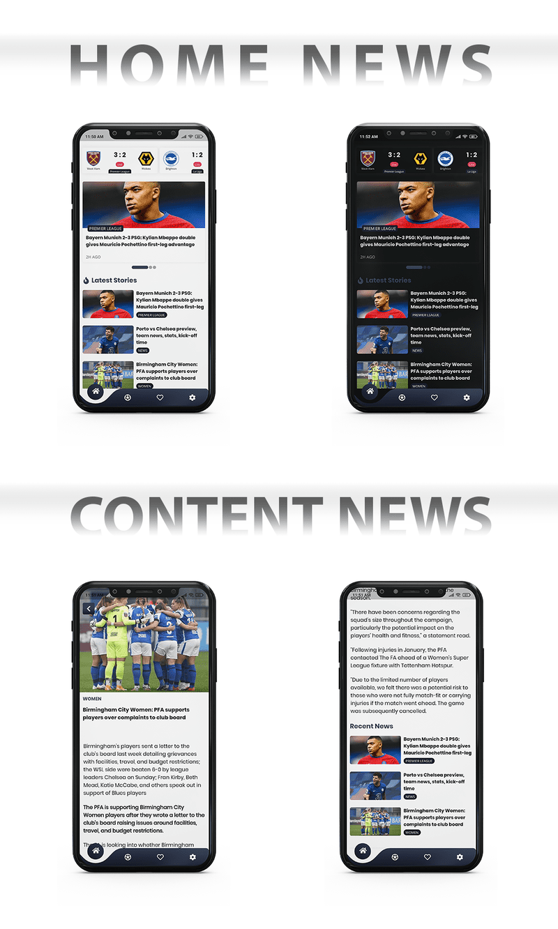 Flutter Football UI Kit: LiveScore & Chats Matches & News Sport ( ANDROID, IOS ) - 3