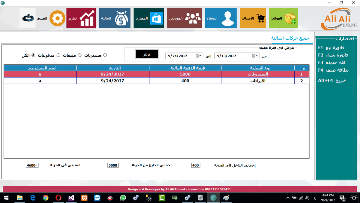 جميع حركات المالية