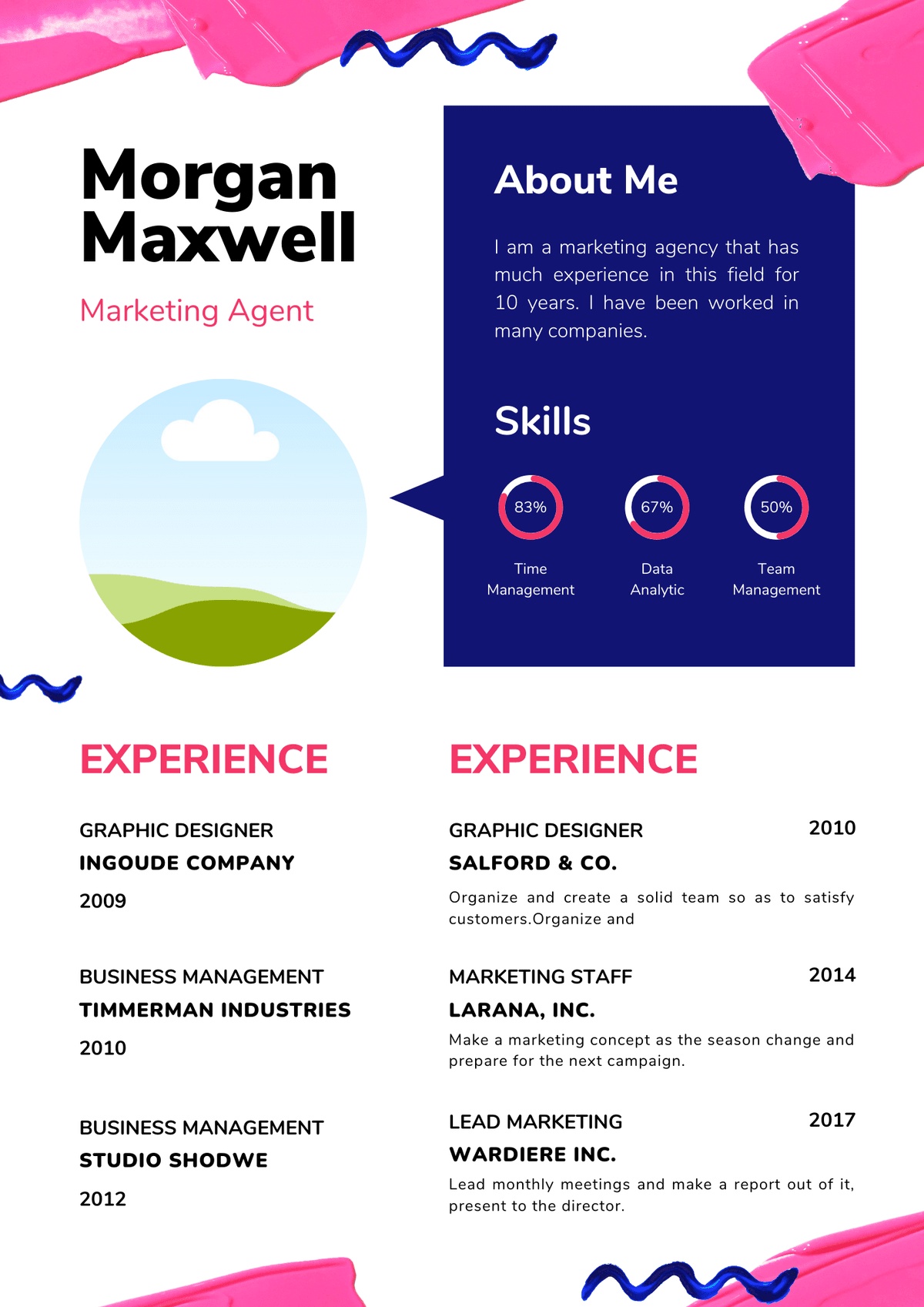 Marketing_Agent_Paint_Navy_and_Pink_Creative_Resume