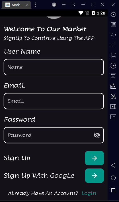 User Register View