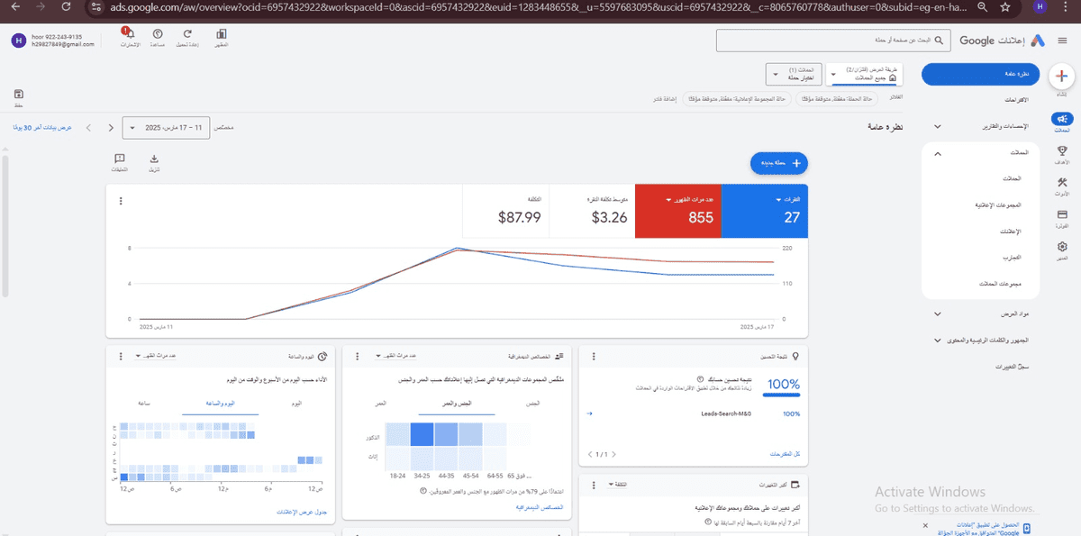 نتائج الحملة الى الان