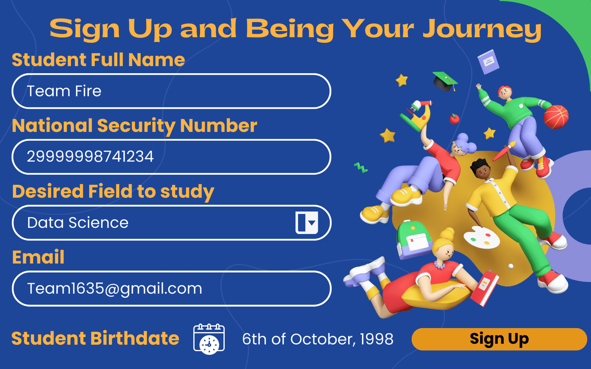 Students Sign Up Page