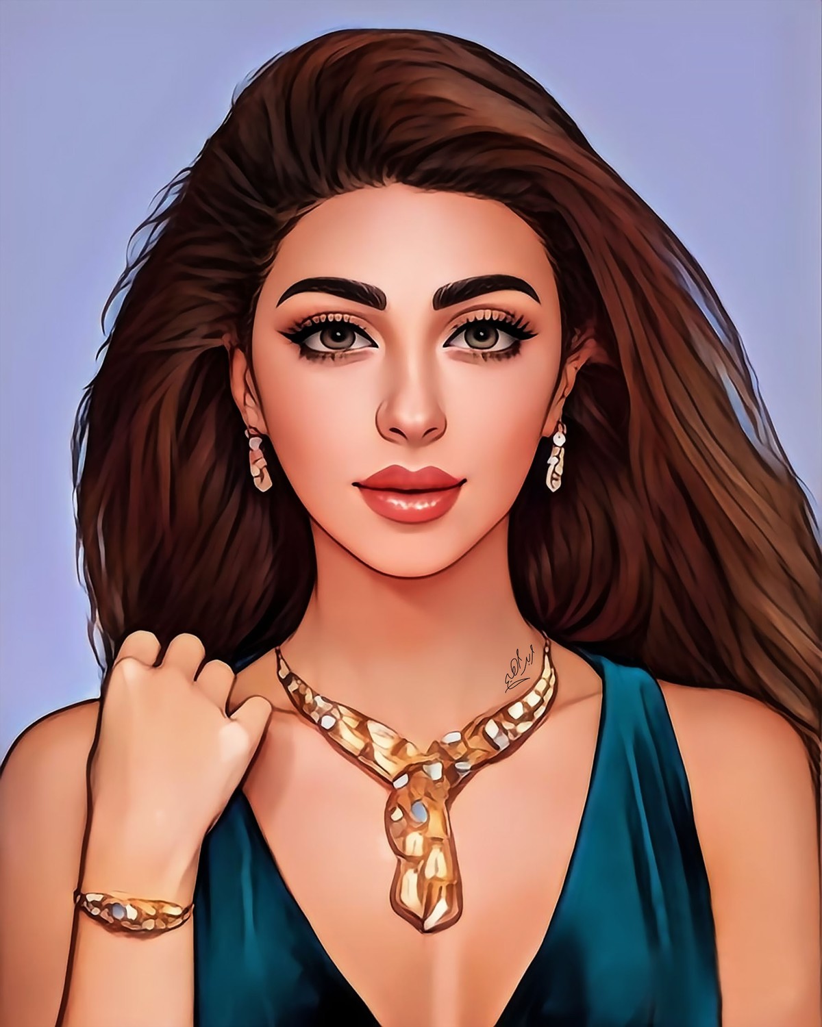 ميريام فارس رسم ديجيتال اقرب للكارتون