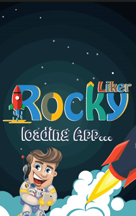 تصميم لصفحه تطبيق بأسم Rocky Liker