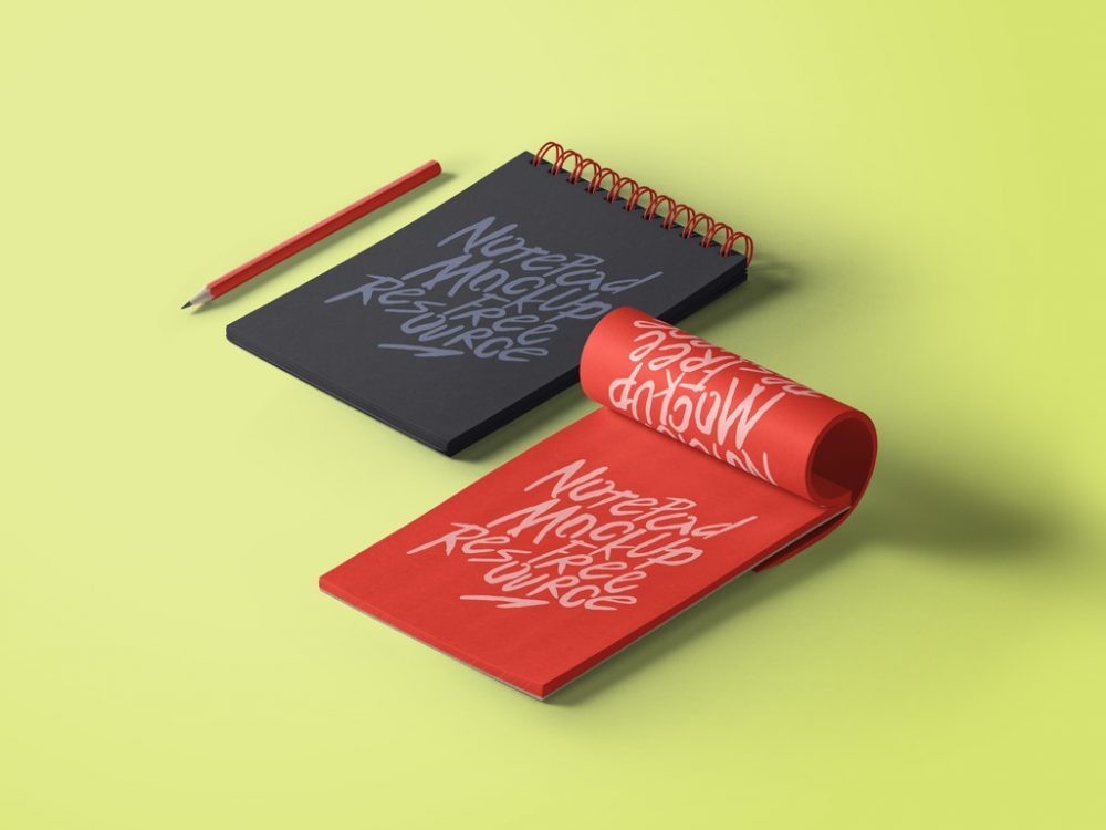Notepads_with_Pencil_Mockup