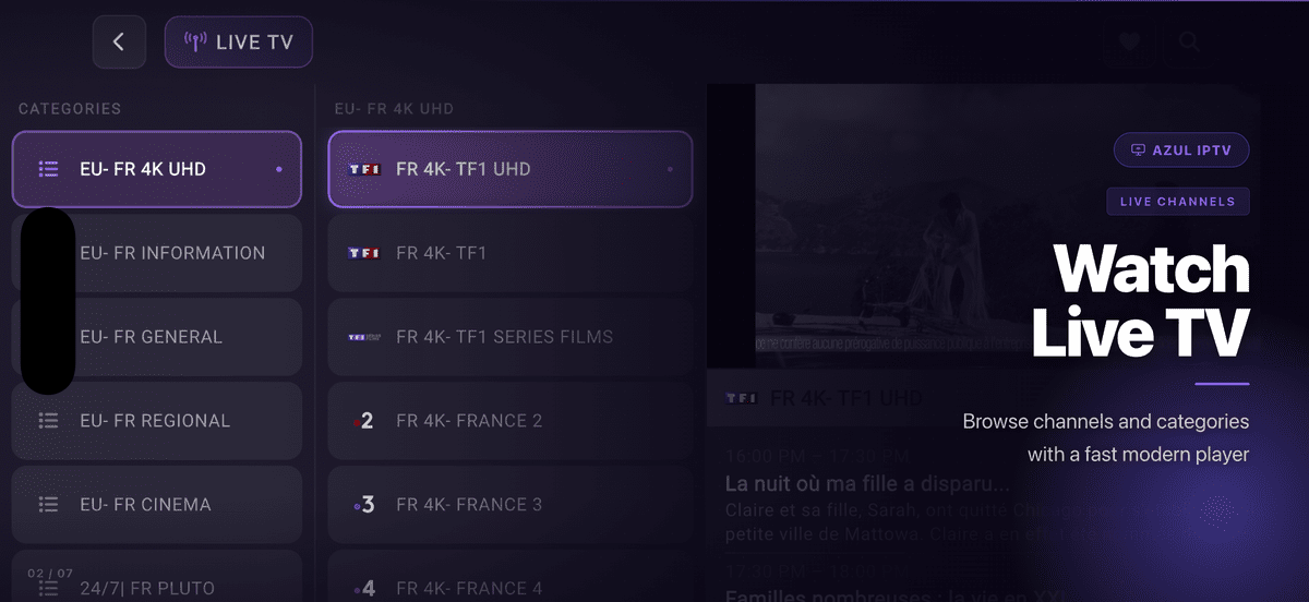 AZUL IPTV XTREAM, Multiple Format, Flutter AppMobile & Android TV, Admob
