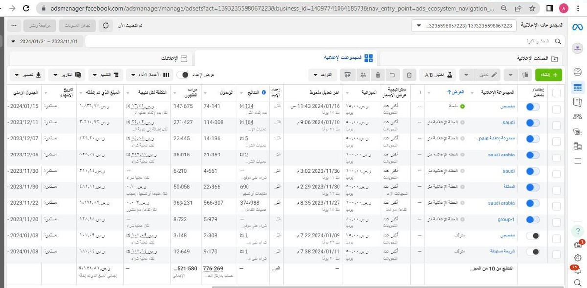اداء الحملات بهدف المبيعات على الموقع 