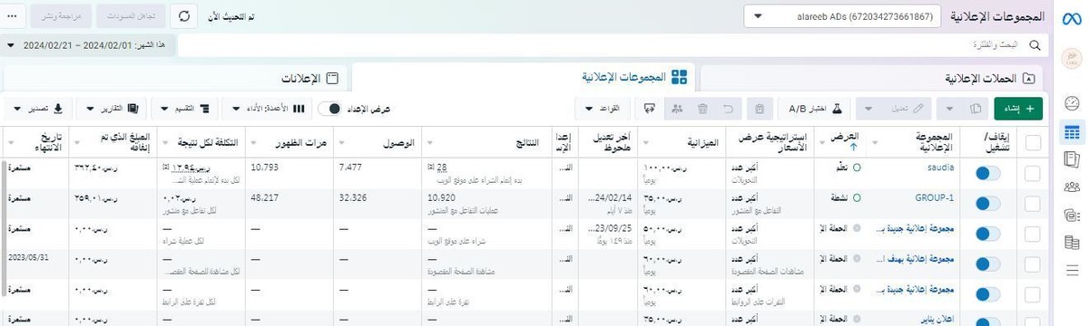 نتائج الحملات _ حملات اعلانية بهدف الشراء وزيادة عدد زوار الموقع المحتملين 